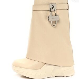 Givenchy Women's Beige Leather Heeled Boots
